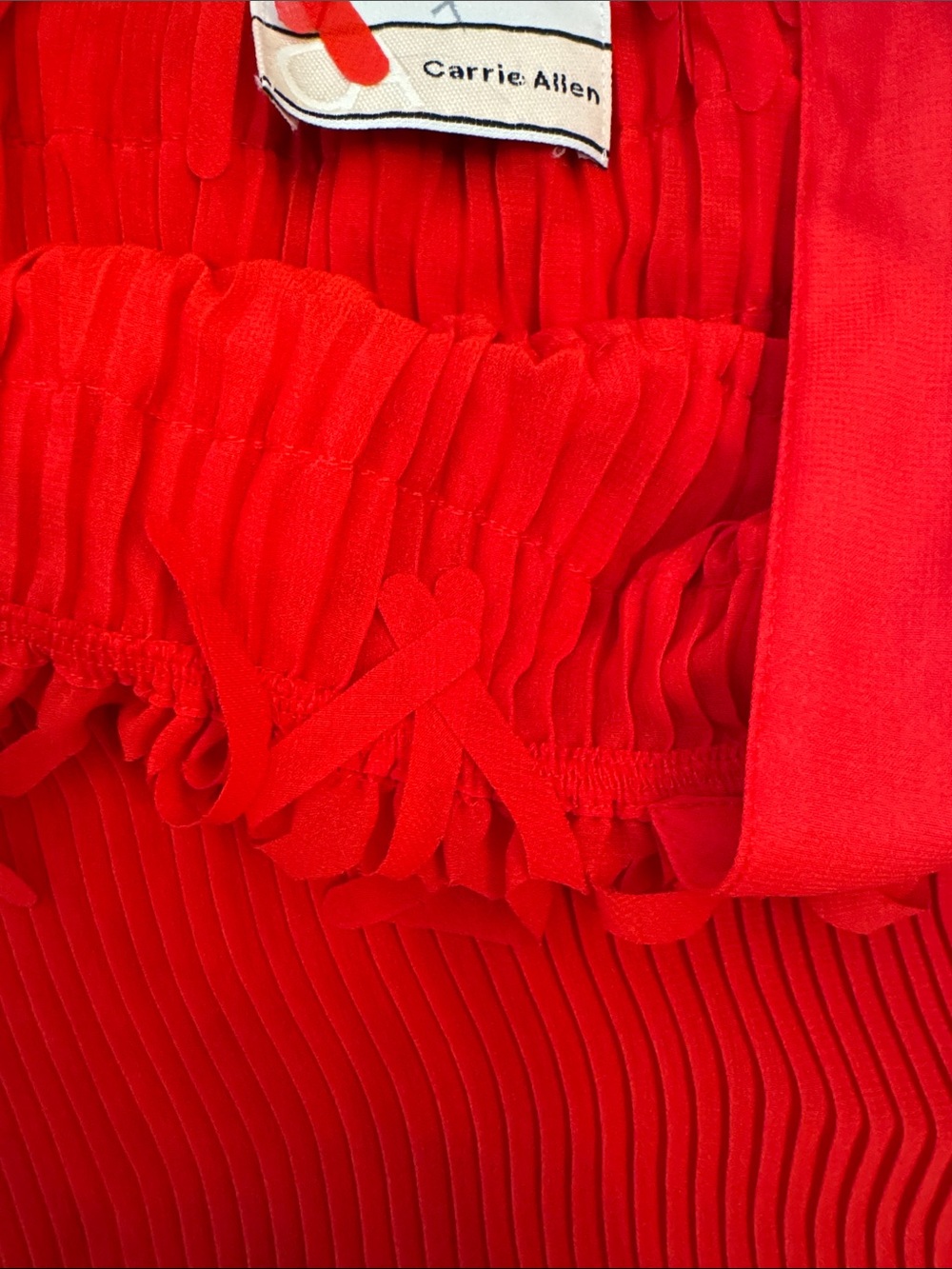 Carrie Allen Red Off-Shoulder Ruffle Blouse - Picture 4 of 8